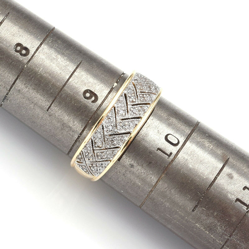 Vintage 14K Yellow Gold 0.36 TCW Diamond Filigree Band Ring