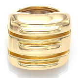 David Webb 18K Yellow Gold Ridged Square Wide Band Ring + Pouch