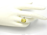 Vintage Platinum 8.02 Carat Citrine & 0.34 TCW Diamond Cocktail Ring