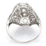 Antique Platinum Diamond Art Deco Cocktail Ring