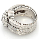Vintage Platinum 2.69 TCW Diamond Soldered 3 Piece Ring Set 22.2 Grams Size 4