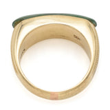 Vintage 14K Yellow Gold Green Jade Saddle Band Ring 4.0 Grams Size 5.25