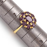 Vintage 18K Yellow Gold Garnet Oval Cocktail Ring 4.9 Grams Size 7.5