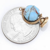 Vintage 14K Yellow Gold World Globe Charm Pendant