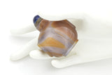 Antique Chinese Purple Orange Agate & Lapis Cap Snuff Bottle 70.8 Grams
