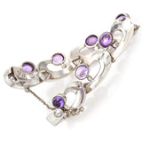 Vintage Onez Tazxo Mexico 970 Sterling Silver Amethyst Link Bracelet