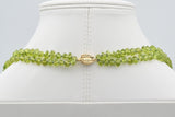 Vintage GUMP'S 14K Yellow Gold Peridot Beaded Strand Bracelet & Necklace Set