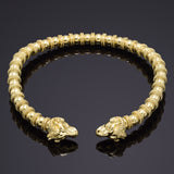 Vintage Heavy 18K Yellow Gold Italian Ram Head Collar Necklace