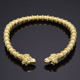 Vintage Heavy 18K Yellow Gold Italian Ram Head Collar Necklace