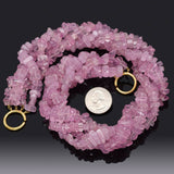 Tiffany & Co Paloma Picasso 18K Gold Rose Quartz Beaded Multi-Strand Necklace