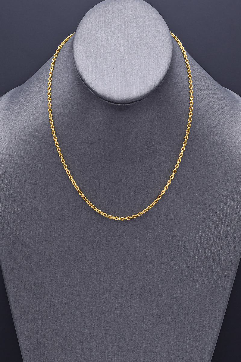 Vintage 22K Yellow Gold Cable Chain Necklace 2.8 mm 16.0 Grams 17 Inches