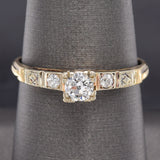 Antique 18K & 14K Yellow Gold 0.38 TCW Diamond Art Deco Band Ring