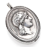 Vintage Henryk Winograd HW 999 Fine Silver Repoussé Roman Soldier Pendant 31.0mm