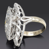 Antique 18K White Gold 2.17 TCW Diamond Art Deco Cocktail Ring +Box 6.9G Sz 6.25