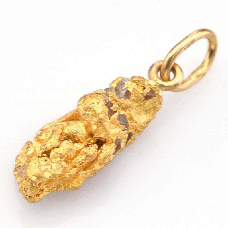 Vintage 24K Natural Yellow Gold Nugget Charm Pendant