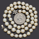 Vintage Platinum & 14K Gold Sea Pearl & 0.77 TCW Diamond Beaded Strand Necklace