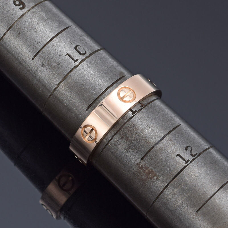 Cartier Love 18K Rose Gold Band Ring 5.5 mm + Pouch, Certificate of Authenticity