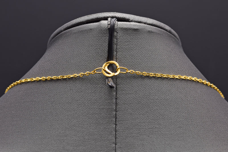 Vintage 24K Yellow Gold Rolo Link Chain Necklace 2 mm 7.4 Grams 18 Inches
