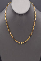 Vintage 18K Yellow Gold French Circle Link Chain Necklace 8.1 Grams