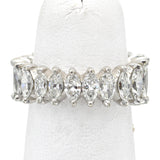 Vintage Platinum 3.72 TCW Diamond Marquise Eternity Band Ring + Box Size 5.25