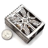 Vintage Sterling Silver Onyx Turquoise MOP Southwestern Horse Match Box Holder