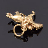 Vintage 14K Yellow Gold Equestrian Horse & Jockey Rider Charm Pendant
