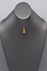 Vintage 14K Yellow Gold Pineapple with Straw Cocktail Charm Pendant