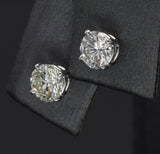Vintage 14K White Gold 0.94 TCW Diamond Round Solitaire Stud Earrings