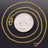 Vintage 24K Yellow Gold Rolo Link Chain Necklace 1.5 mm 4.0 Grams 15 Inches