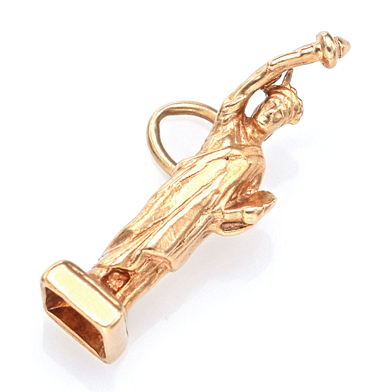 Vintage 14K Yellow Gold Statue of Liberty Charm Pendant
