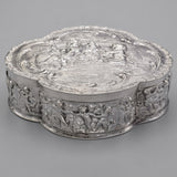 Antique 800 Silver Cherub Etched Case Box