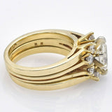 Vintage 14K Yellow Gold 0.84 Ct Marquise Diamond Three-Piece Ring Set
