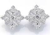 Vintage 18K White Gold 2.04 TCW Diamond Omega Back Earrings