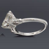 Vintage 14K White Gold 1.99 TCW Diamond Pear Three-Stone Band Ring