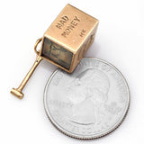 Vintage 14K Yellow Gold Mad Money Cube Charm Pendant