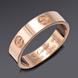 Cartier Love 18K Rose Gold Band Ring 5.5 mm + Pouch, Certificate of Authenticity
