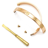 CARTIER 18K Yellow Gold Screw Love Bracelet Size 16 + Box, Screwdriver
