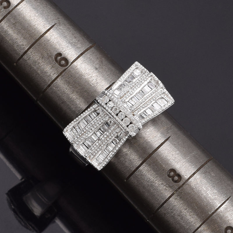 Vintage 14K White Gold 0.53 TCW Diamond Baguette Band Ring