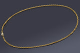 Vintage 22K Yellow Gold Cable Chain Necklace 2.8 mm 16.0 Grams 17 Inches