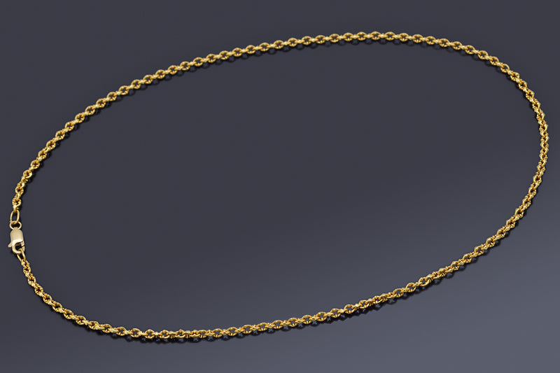 Vintage 22K Yellow Gold Cable Chain Necklace 2.8 mm 16.0 Grams 17 Inches