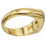Vintage 14K Yellow Gold Green Jade Saddle Band Ring 3.3 Grams Size 4.75