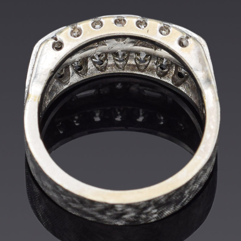 Vintage 14K White Gold 0.83 TCW Diamond Band Ring