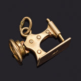 Vintage 14K Yellow Gold Sewing Machine Charm Pendant