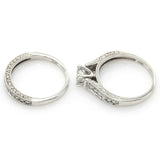 Vintage 14K White Gold 1.01 TCW Diamond Band Ring Set