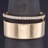 Estate 14K Yellow Gold Diamond Wide Band Ring 10.5 mm 7.1 Grams