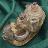 Antique Chinese Rutilated Quartz Carved Snuff Bottle 216.7 Grams